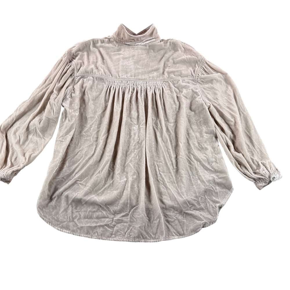 We The Free Cottagecore Champagne Oversized Night Skies Velvet Shirt Boho Y2K M - Picture 4 of 12